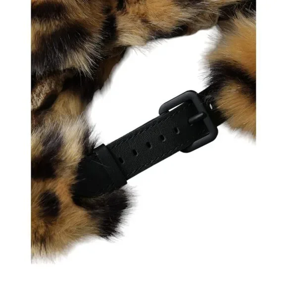 Dolce & Gabbana Brown Leopard Fur Women Bucket Hat Hats